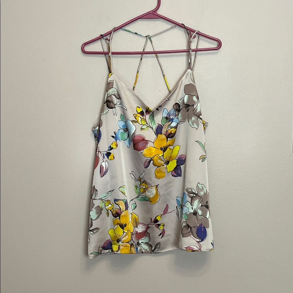 Floral Camisole with Yellow and Blue Accents
